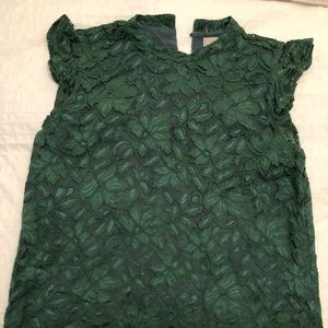 LOFT | Green Lace Tank Blouse